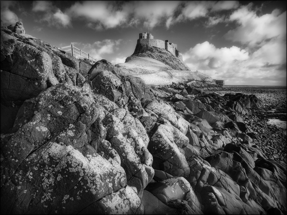 Infrared GX1 image of Lindisfarne Castle on Holy Island, Northumberland.