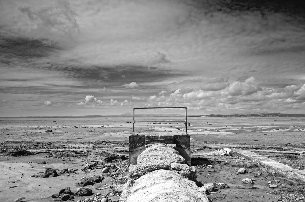 View across the bay from an old outlet pipe I found. (.5 miles in the distance is our destination some 3.5 hours later