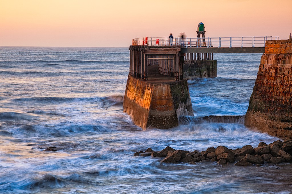 Whitby Pier at sunset. Canon 5D MKII, 24-105mm Lens.