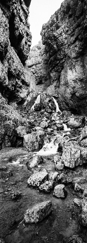 Gordale Scar, Yorkshire. Xpan 30mm with Kodak TMax400