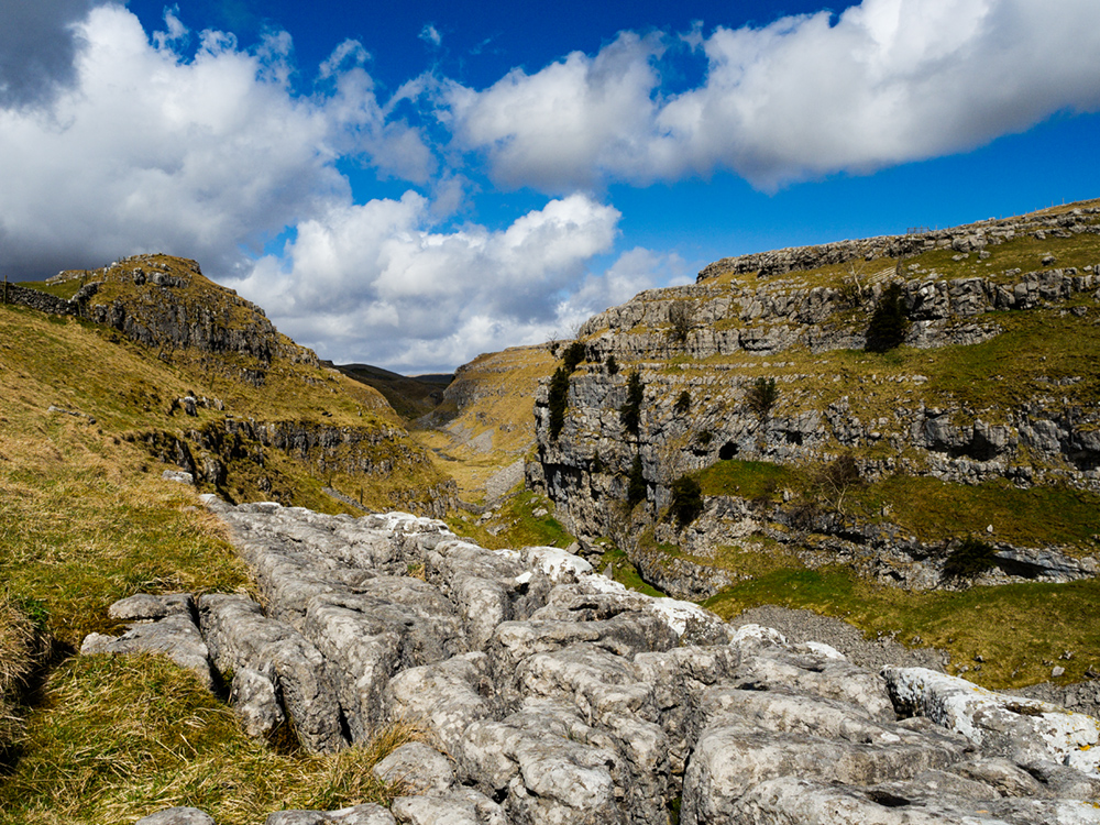 Gordale Scar in the Yorkshire Dales. Olympus EM5, f/7.1, 15mm, 1/1000"