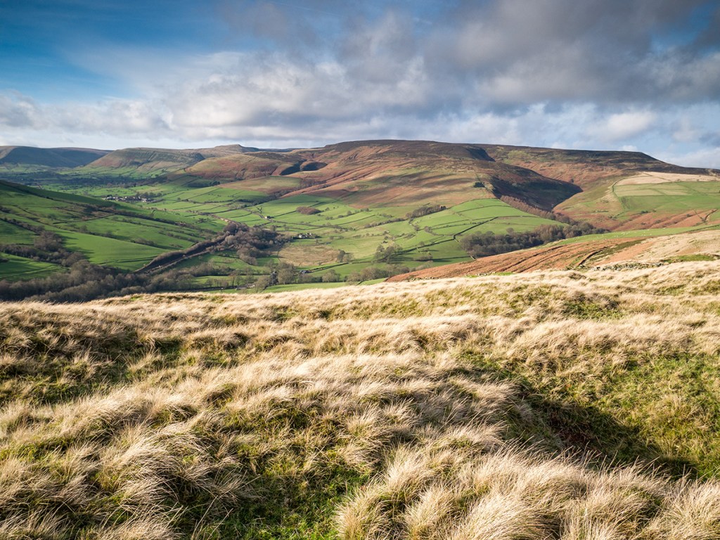 The Peak District towards Kinder Scout. Panasonic GM1 + 12-32mm lens. 0.3 ND Grad on the sky. All processing in Lightroom.