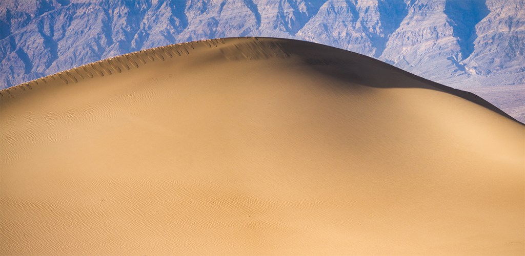 Death Valley Sand Dune. Panasonix GX1 with 45-150mm lens. f/8.0, ISO 160, 1/200".