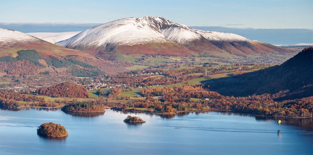 View across Derwent water from Maiden Moor. The Lake District, Cumbria. Olympus EM5 + 45-150 Panasonic lens. ISO200, f/6.3, 1/500".