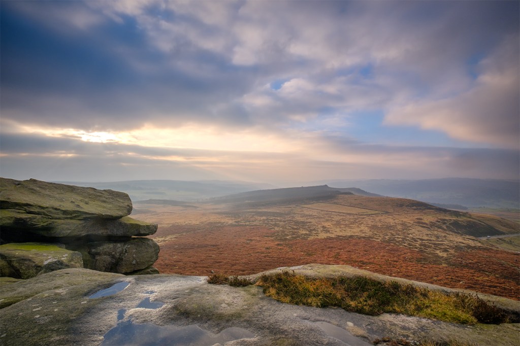 Higger Tor, The Peak District, UK. Fuji XT2, 10-24mm Lens, 0.6 ND Graduate. Three images at 2 stop intervals blended to HDR in Lightroom.