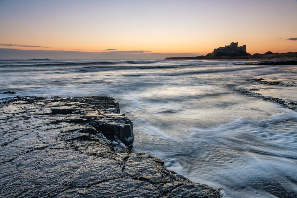 Bamburgh Castle at sunrise