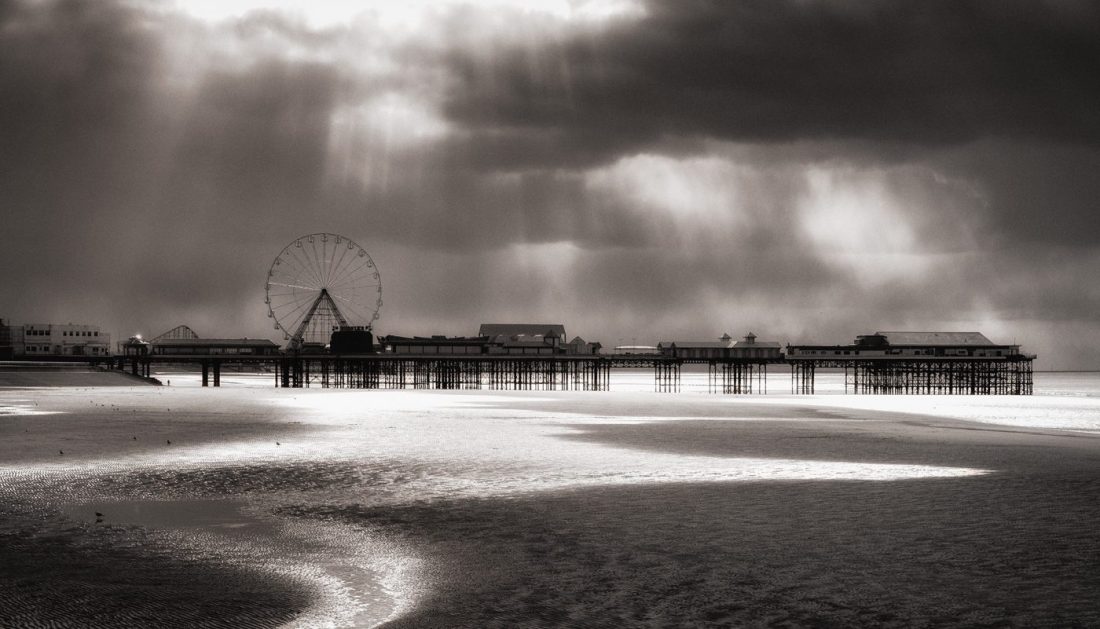 Blackpool pier and beach