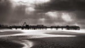 Blackpool pier and beach
