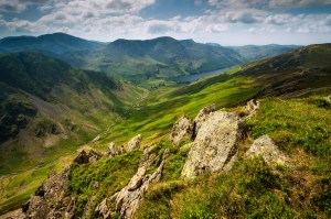 View from Dale Head looking towards Buttermere in the Lake District, Cumbria.