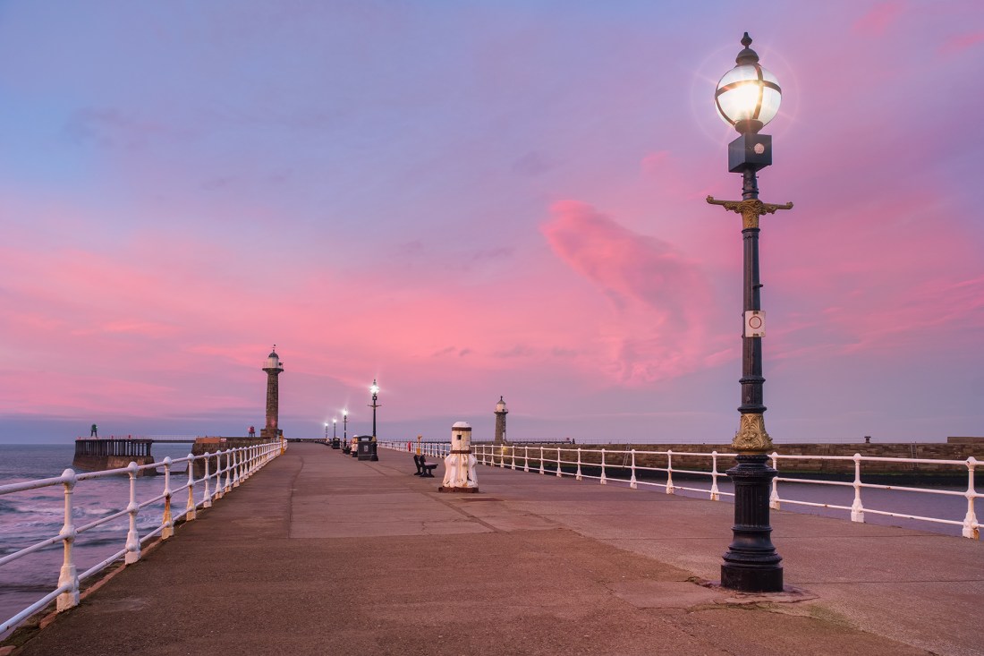 Dramatic Whiby Pier sunset