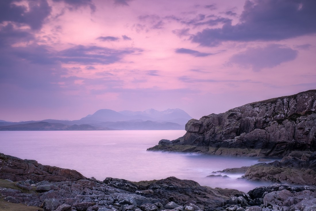 Landscape photography pre-dawn at Mellon Udrigle, Scotland