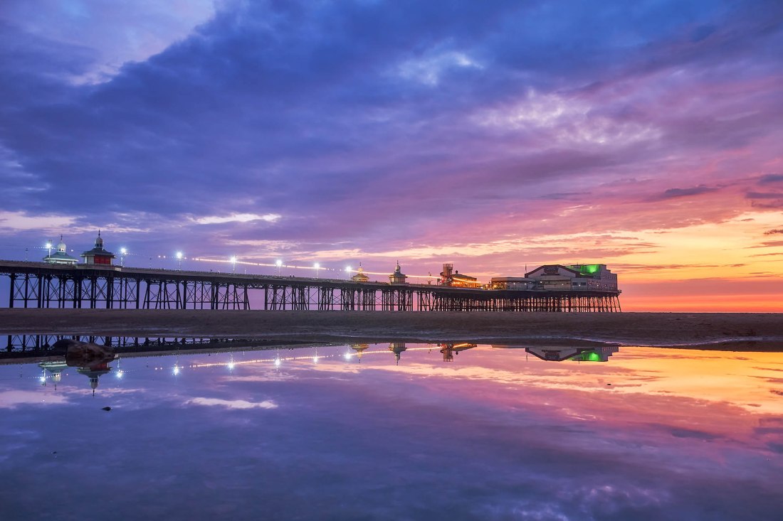 Blackpool North Pier after sunset