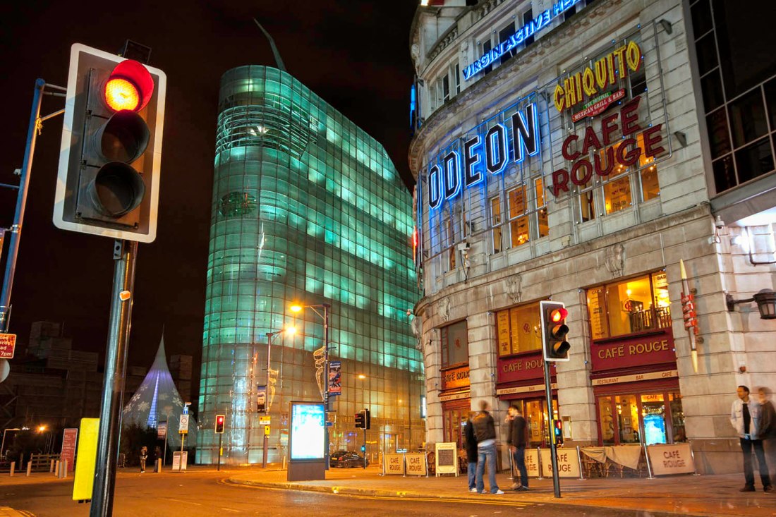Manchester City Centre at Night. Canon 400D with Sigma 10-20 lens