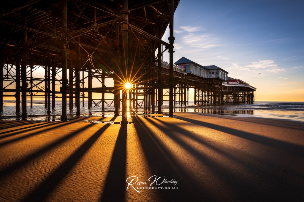 Sunset below Central Pier, Blackpool